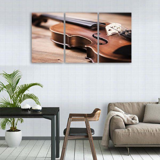 Musical Instrument Violin 3 Panels Canvas Wall Art Kitchen