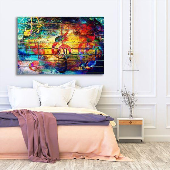 Musical Notes Abstract Canvas Wall Art Bedroom