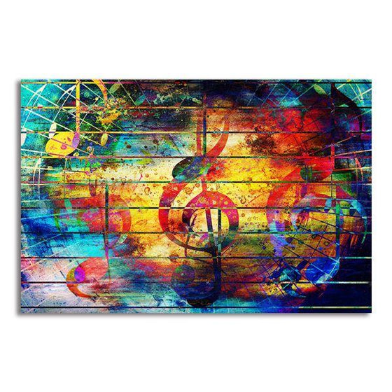 Musical Notes Abstract Canvas Wall Art