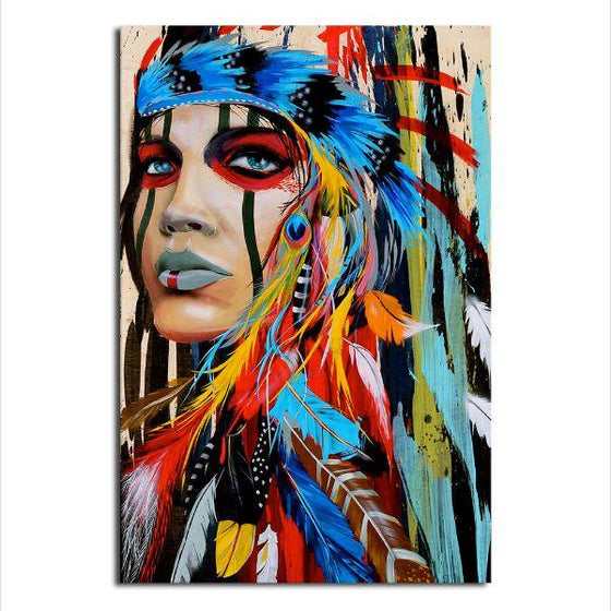 Native American Girl Canvas Wall Art