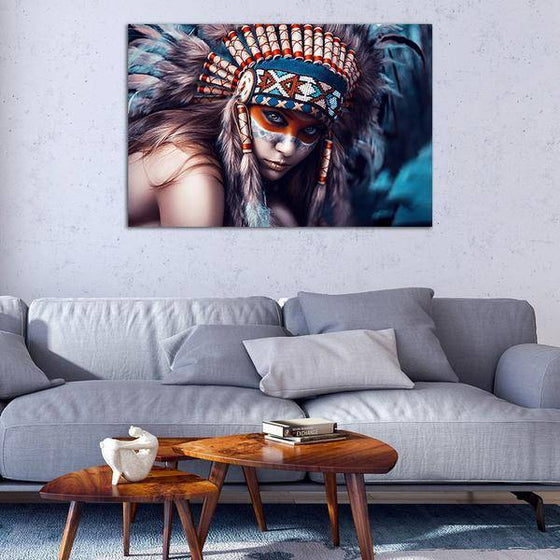 Native American Woman Wall Art Living Room