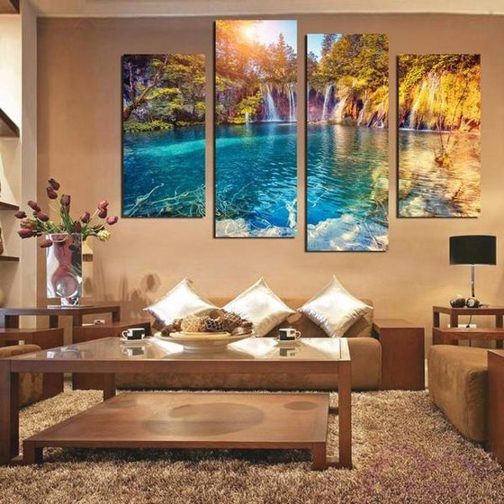 Prevalek Falls Canvas Wall Art Living Room