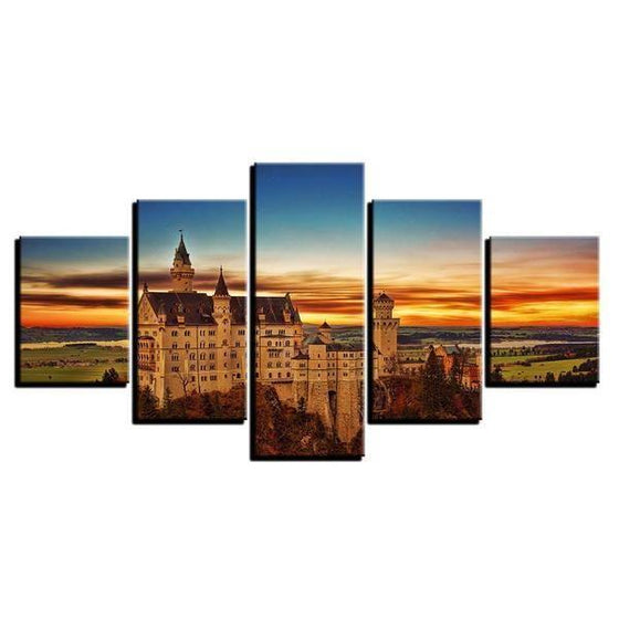 New Swanstone Castle At Sunset Canvas Wall Art