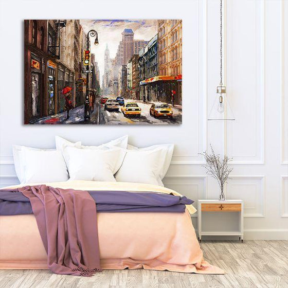 New York City Street View Canvas Wall Art Bedroom