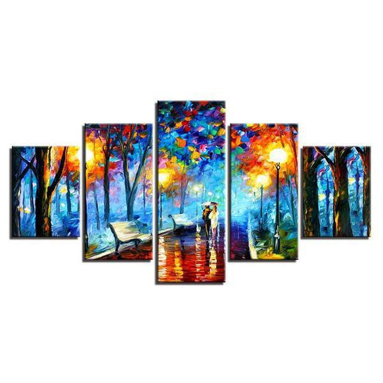Night View Trees Wall Art Canvas