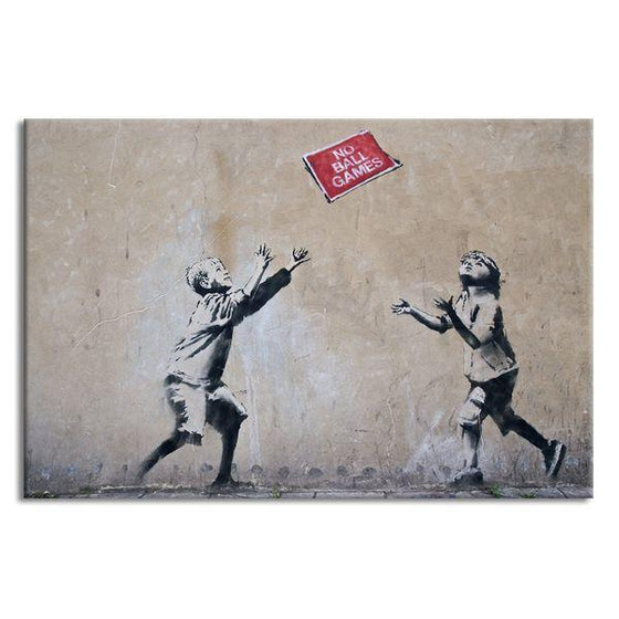 No Ball Games By Banksy Canvas Wall Art