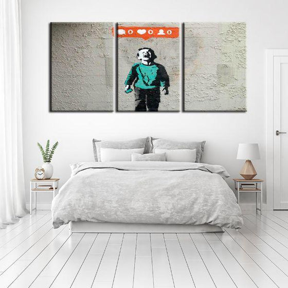 Nobody Likes Me By Banksy 3 Panels Canvas Wall Art Set