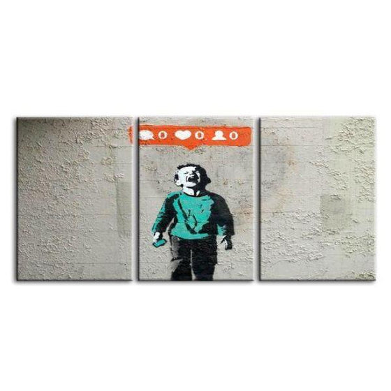 Nobody Likes Me By Banksy 3 Panels Canvas Wall Art