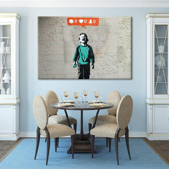Nobody Likes Me By Banksy Canvas Wall Art Dining Room