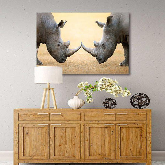 Northern White Rhinos Canvas Art