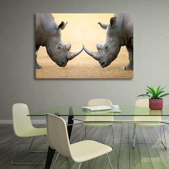 Northern White Rhinos Canvas Wall Art Office