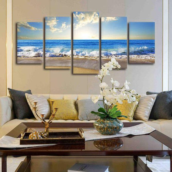 Ocean Cool Sunrise Canvas Wall Art Living Room