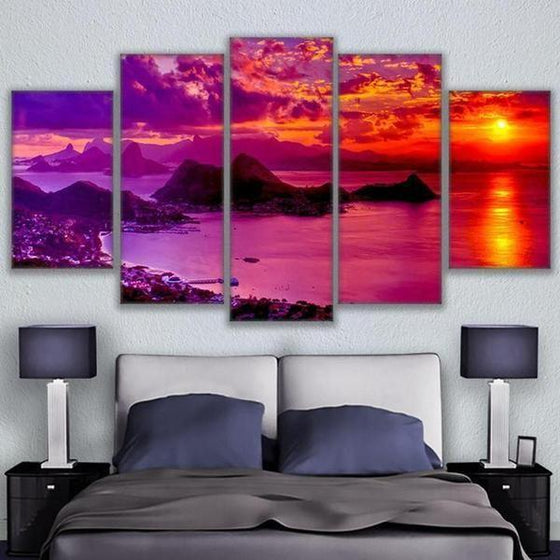 Ocean Wall Art Sunset Canvases