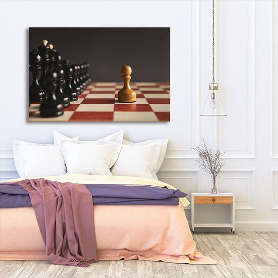 One Pawn Standing Canvas Wall Art Bedroom