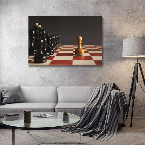 One Pawn Standing Canvas Wall Art Living Room