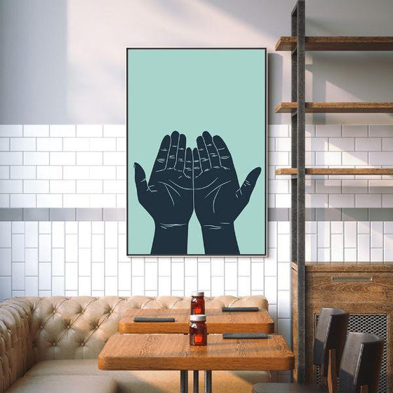 Open Hands Contemporary Canvas Wall Art Dining Room