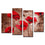 Planted Red Flowers Canvas Wall Art