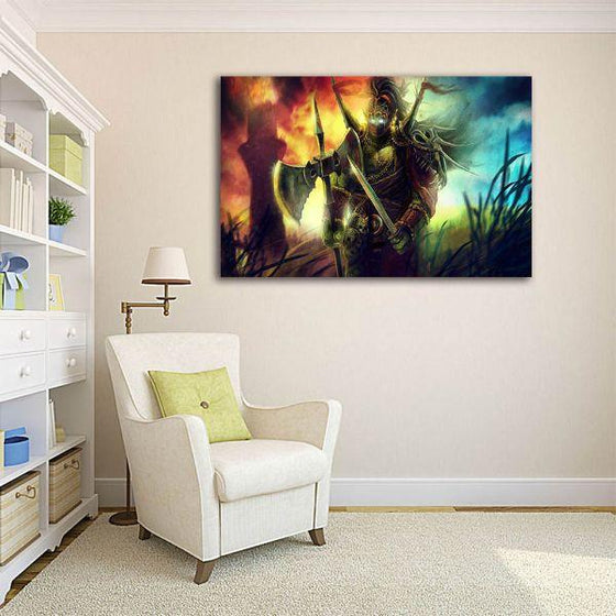Orc Warrior In A Battlefield Canvas Wall Art Living Room