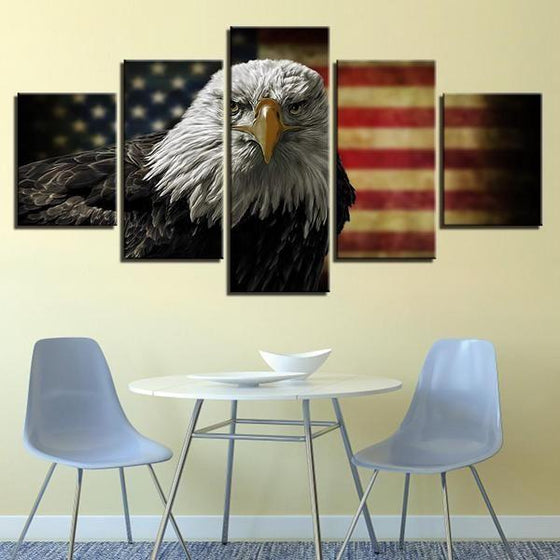 Outdoor American Flag Wall Art Canvases