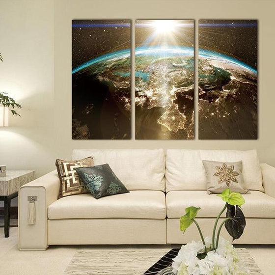 Outer Space Nursery Wall Art Canvases
