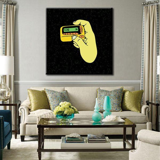 Pager In Hand Canvas Wall Art Living Room