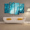 Aquatic Hues Abstract 4 Panels Canvas Wall Art Decor