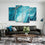 Aquatic Hues Abstract 4 Panels Canvas Wall Art Living Room