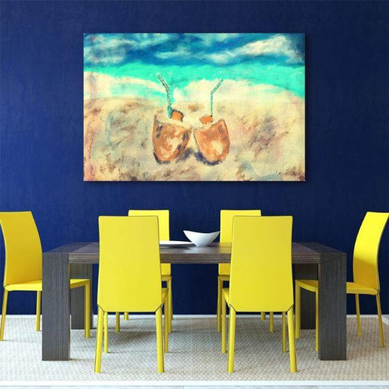 Pair Of Coconut Juice Canvas Wall Art Dining Room