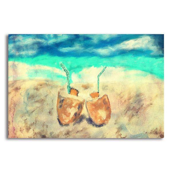 Pair Of Coconut Juice Canvas Wall Art