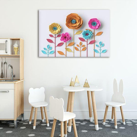 Paper Flowers Canvas Wall Art Print