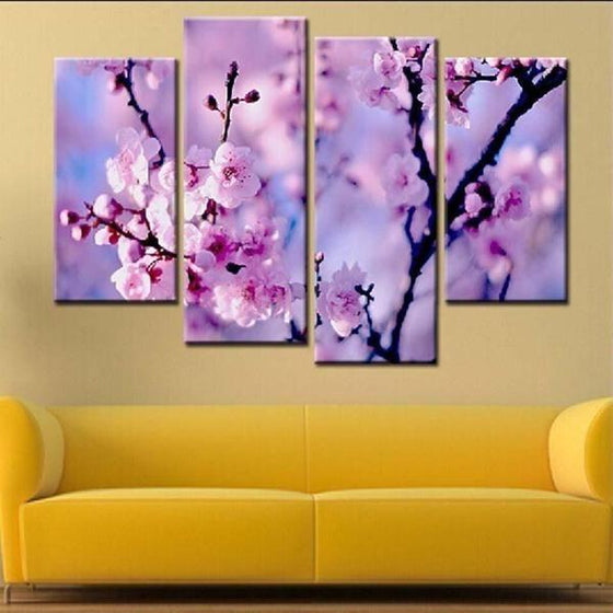 Cherry Blossom Canvas Wall Art Living Room Decor