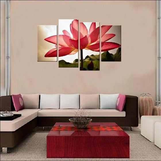 Pink Lotus Flower Canvas Art Decor
