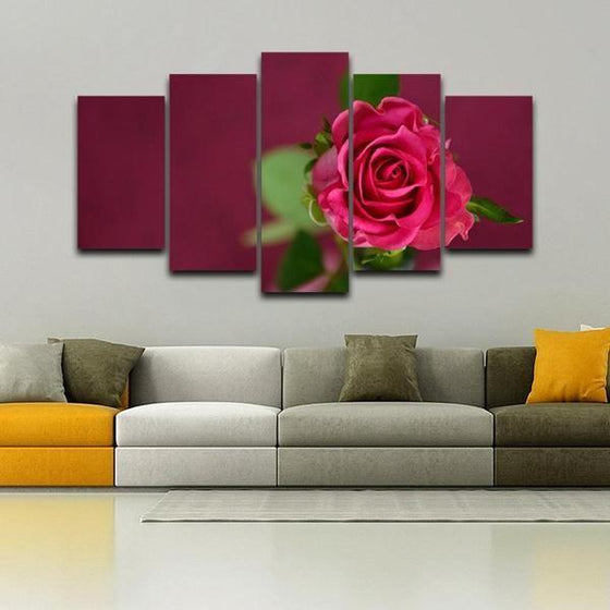 Red Rose Flower Canvas Wall Art Decor