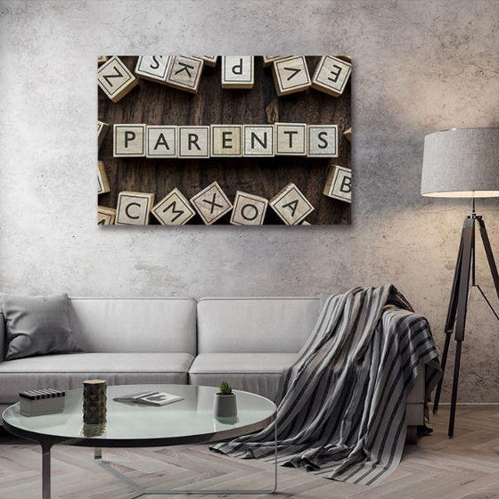 Parents On Building Blocks Canvas Wall Art Living Room