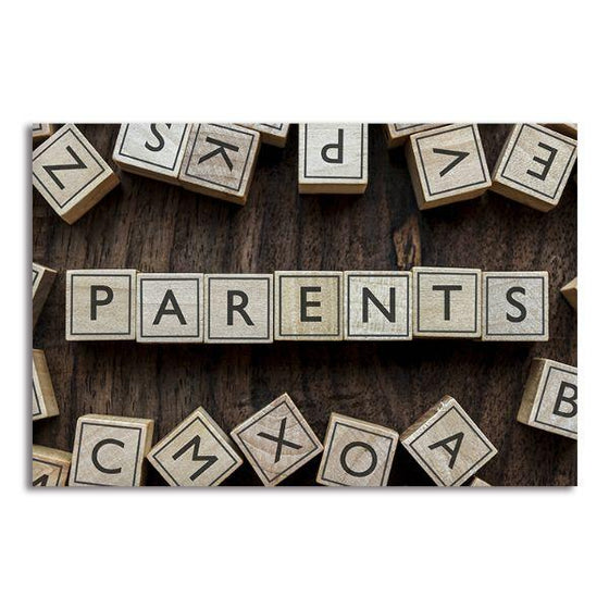 Parents On Building Blocks Canvas Wall Art