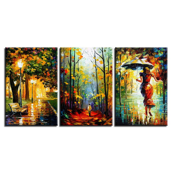 Park Bench With A Woman Canvas Art