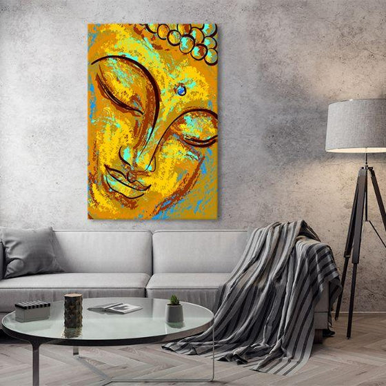 Pastel Colored Buddha Canvas Wall Art Living Room
