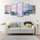 Pastel Colors 5 Panels Abstract Canvas Wall Art Living Room