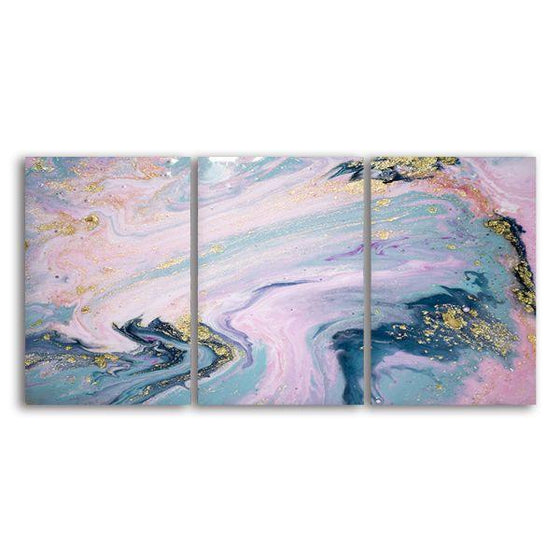 Pastel Colors Abstract 3 Panels Canvas Wall Art