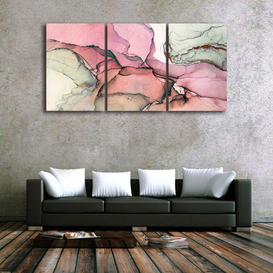 Pastel Colors Abstract 3 Panels Canvas Wall Art Living Room