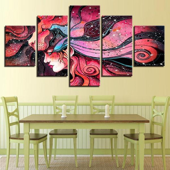 Pastel Pink Abstract Wall Art Dining Room