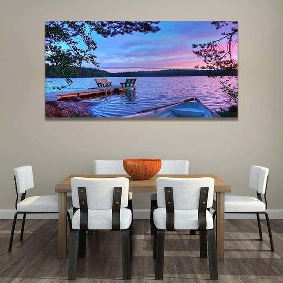 Peaceful Lake View Canvas Wall Art Dining Room