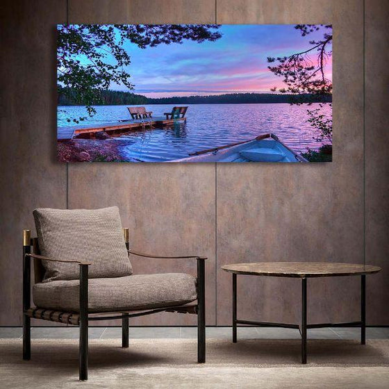 Peaceful Lake View Canvas Wall Art Ideas