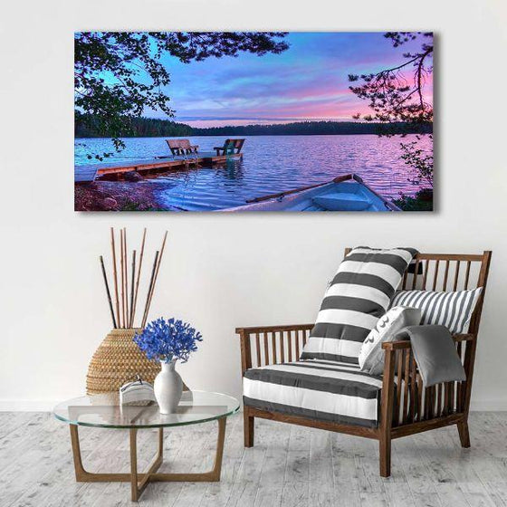 Peaceful Lake View Canvas Wall Art Print