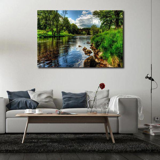 Peaceful River View Wall Art Canvas