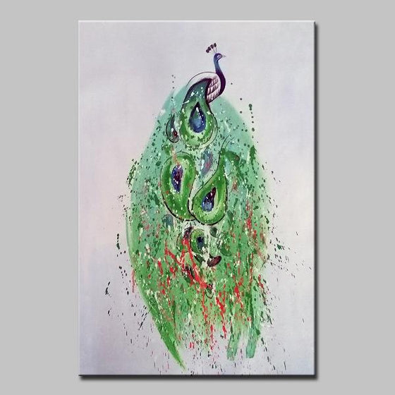 peacock canvas painting home decor
