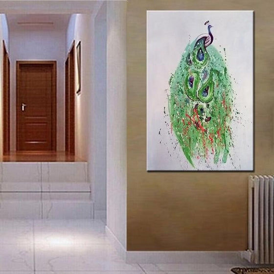 peacock canvas painting home decor
