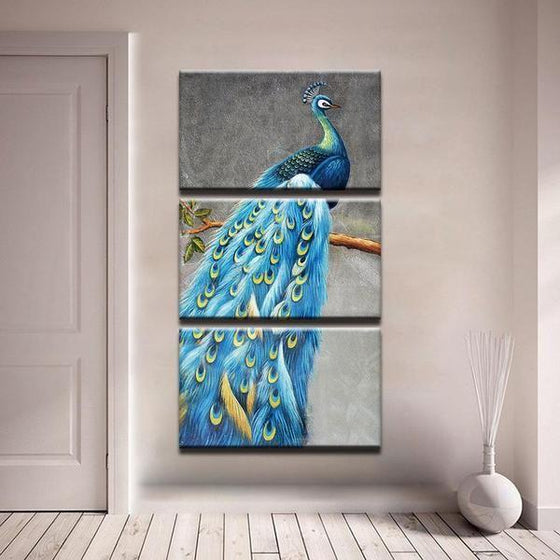 Peacock Feather Metal Wall Art Canvas