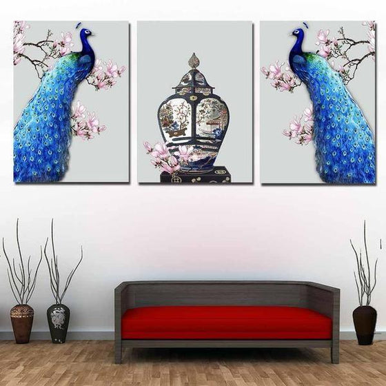 Peacock Wall Art Canvas Decor