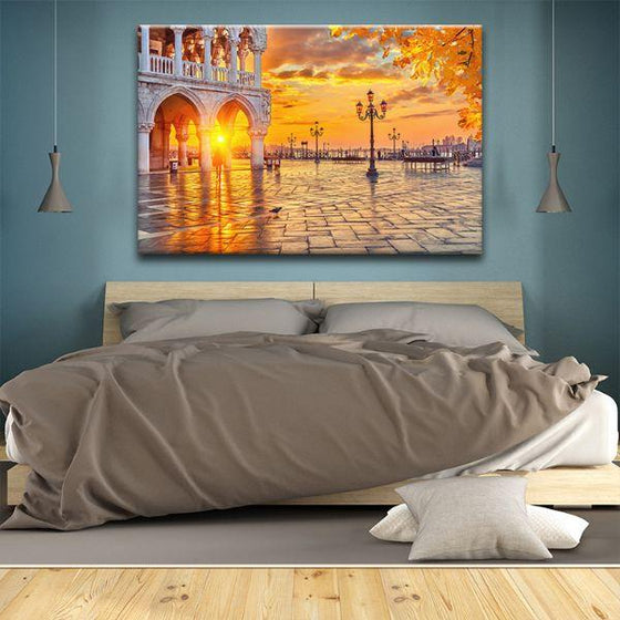 Piazza San Marco Sunrise Canvas Wall Art Bedroom